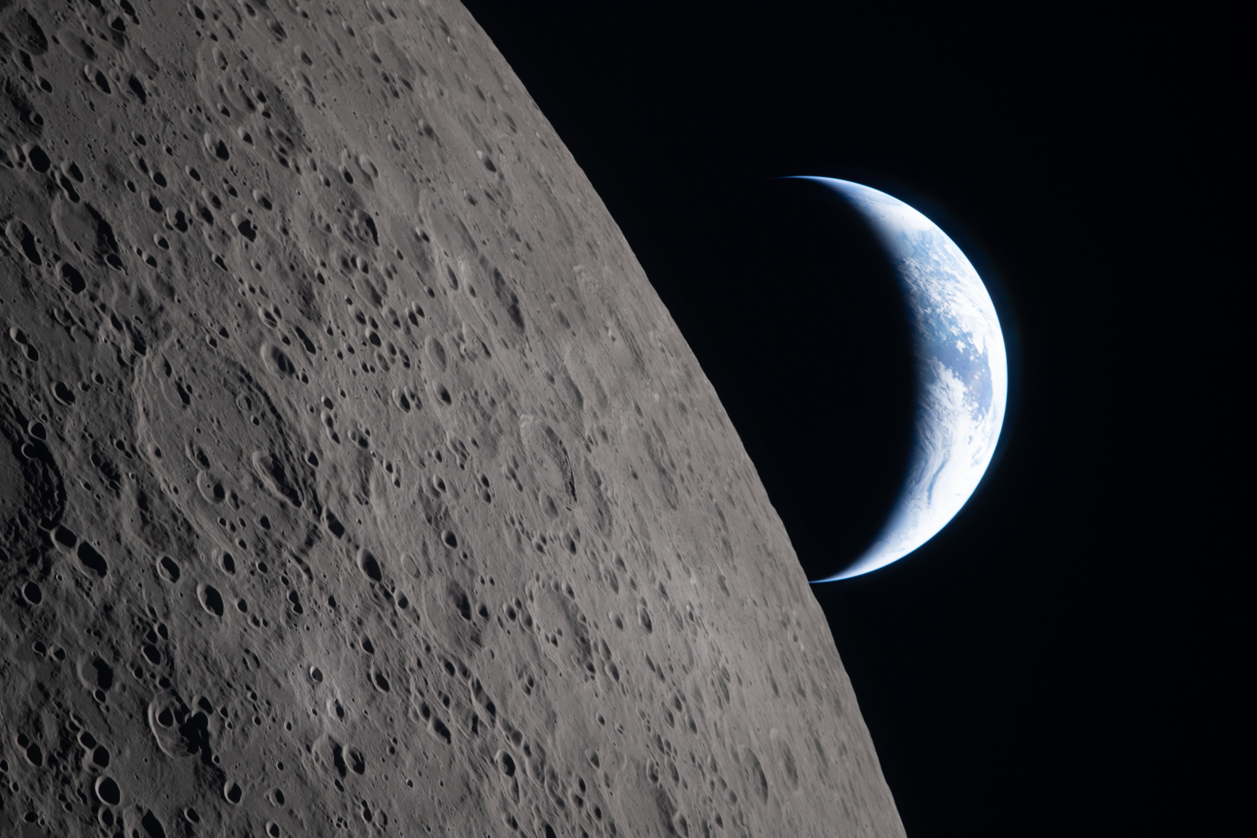 Spacecraft Orion at the Moon