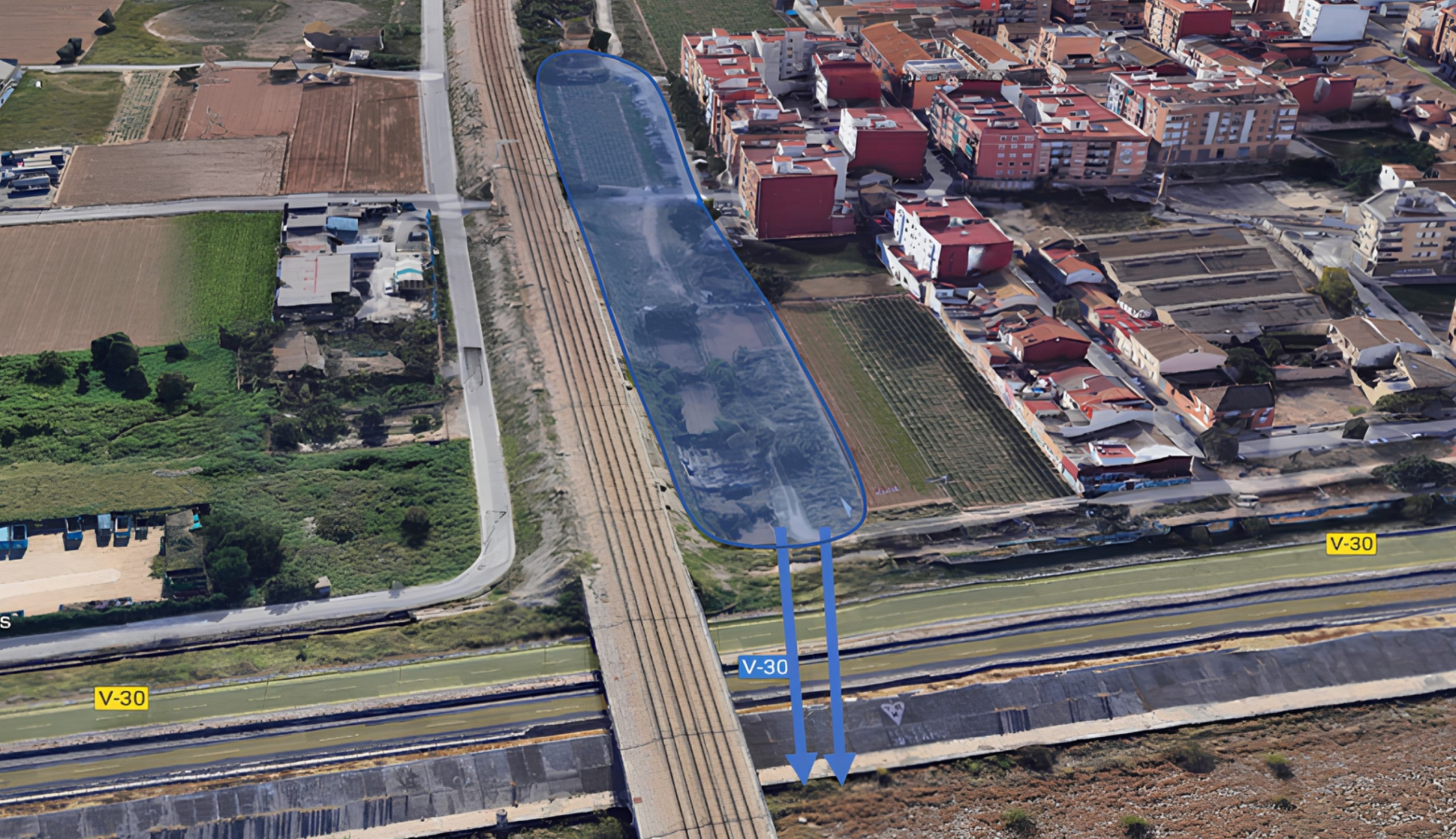 Water retention zone in La Torre village